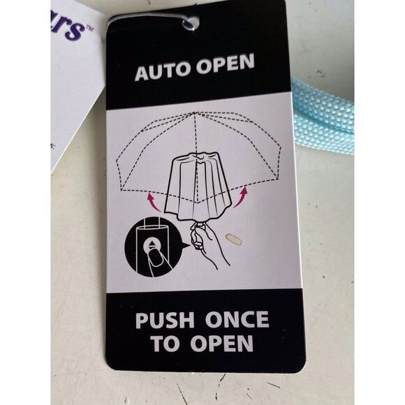 Care Bears Rainbow Umbrella Auto Open Close Blue Compact NEW - Picture 10 of 10